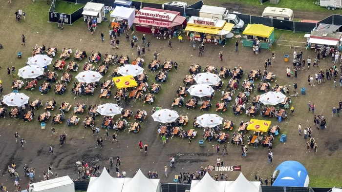 Framed Print : Ruhrpott Rodeo, dining tables, food area