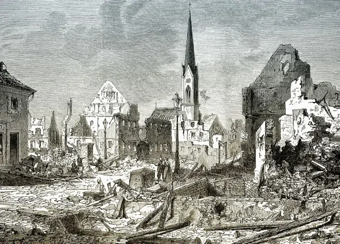 Framed Print : The ruined city of Kehl am Rhein