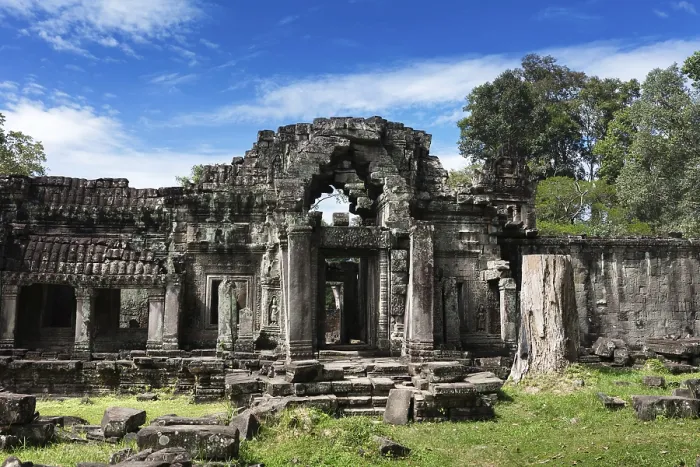 Framed Print : Ruins ancient Preah Khan temple in Angkor Framed Print : Ruins ancient Preah Khan temple in Angkor