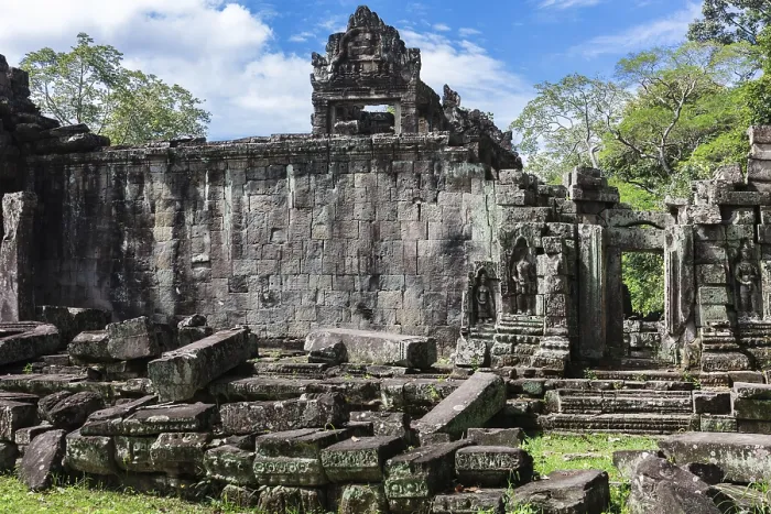 Framed Print : Ruins ancient Preah Khan temple in Angkor