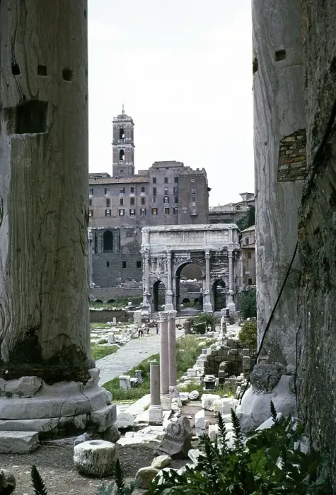 Framed Print : Ruins of the ancient Roman Senate House, Rome, Italy 1974
