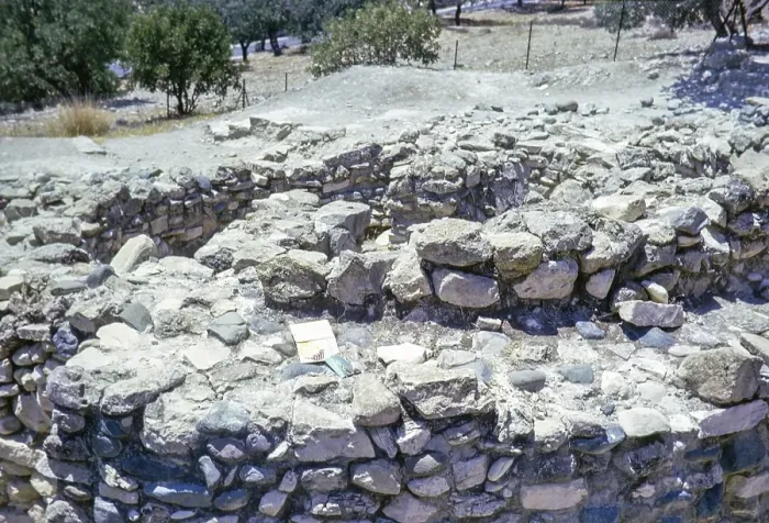 Framed Print : Ruins of buildings at Neolithic settlement of Choirokoitia, Cyprus, Europe 1973 one of the most important prehistoric sites in the eastern Mediterranean, Europe