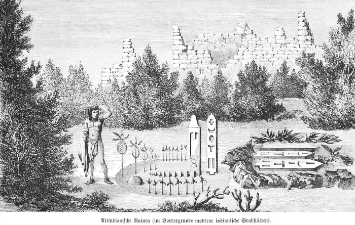 Framed Print : Ruins of the city of Palenque, in front of it modern Indian burial grounds, Mayas, archaeology, travelling, Mexico, historical illustration 18888, Central America Framed Print : Ruins of the city of Palenque, in front of it modern Indian burial grounds, Mayas, archaeology, travelling, Mexico, historical illustration 18888, Central America