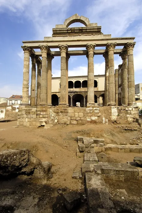 Framed Print : Ruins of Diana's temple, in the old Roman city Emerita Augusta