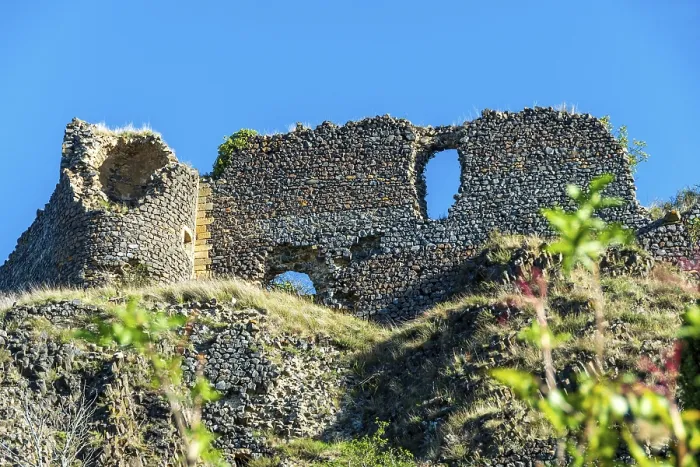 Framed Print : Ruins of medieval castle of Buron