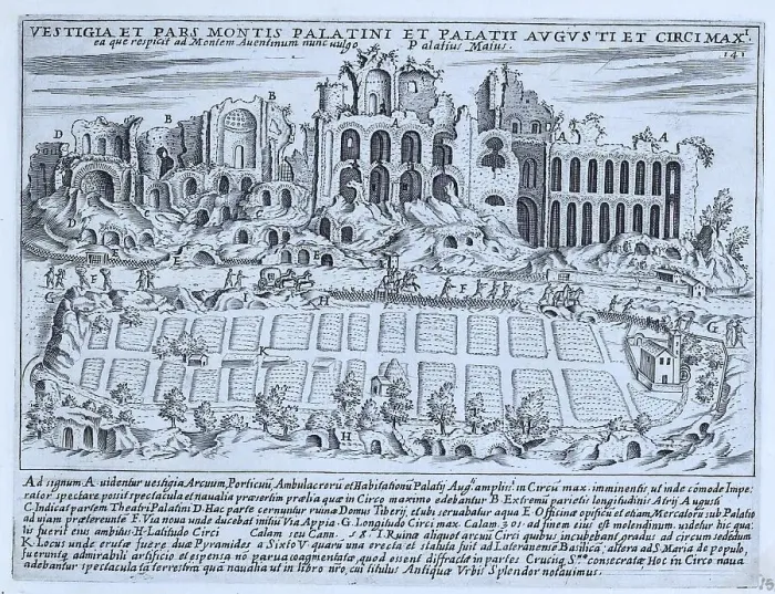 Framed Print : Ruins of the Palace of Augustus and the Circus Maximus on the Palatine Hill