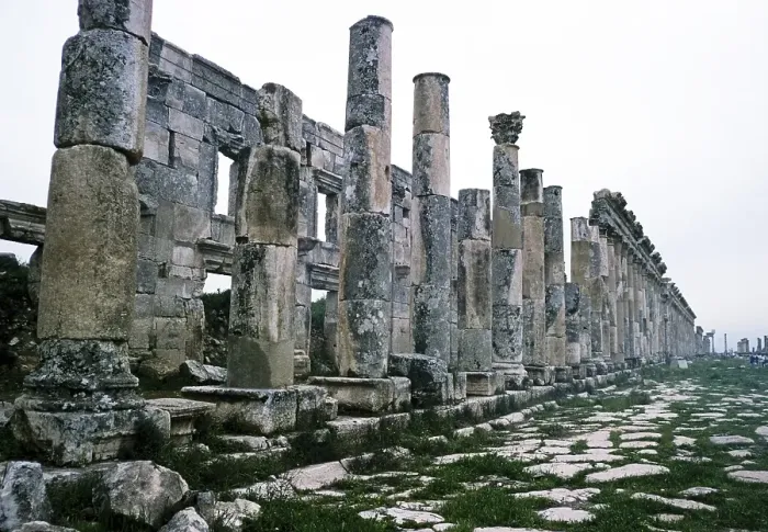 Framed Print : Ruins of Roman buildings at the archaeological site of Apamea, Syria, 1998, Asia