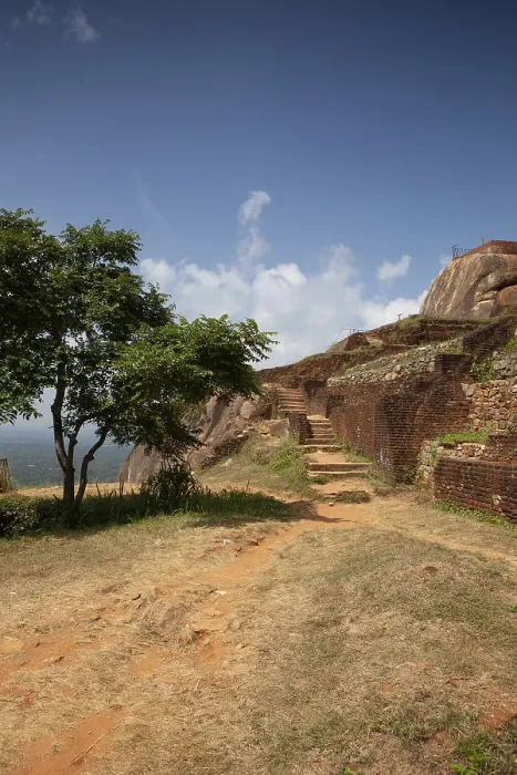 Framed Print : Ruins on top of Sigiriya Lion's rock palace and fortress