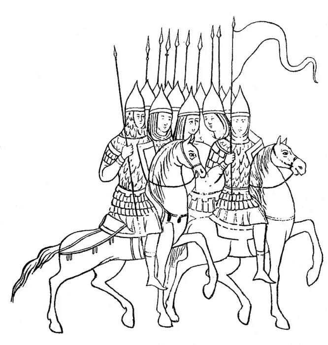Framed Print : Russian mounted soldiers in the 10th century Framed Print : Russian mounted soldiers in the 10th century