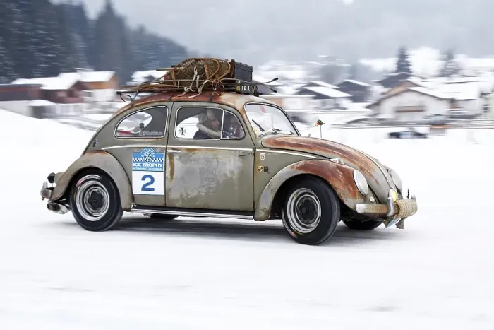 Framed Print : Rusty VW Beetle, built in 1958