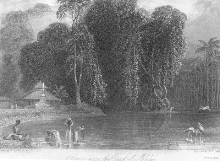 Framed Print : s cene near The Coast of Malabar, India, As ia Framed Print : s cene near The Coast of Malabar, India, As ia