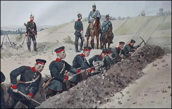 Framed Print : Sachsne, Saxony's Army, construction of a field redoubt Framed Print : Sachsne, Saxony's Army, construction of a field redoubt