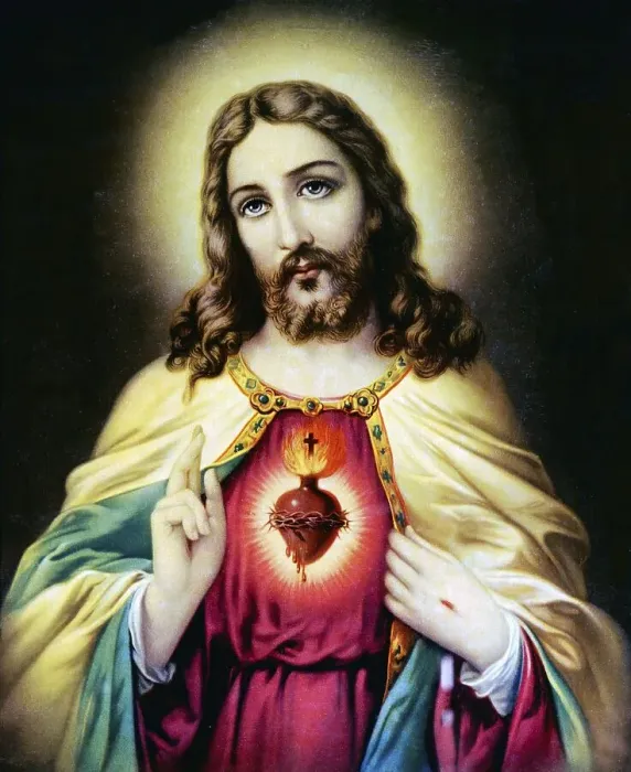Framed Print : Sacred Heart of Jesus, print, around 1900 Framed Print : Sacred Heart of Jesus, print, around 1900