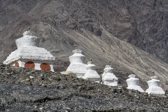Framed Print : Sacred stupas in Ladakh, northern India