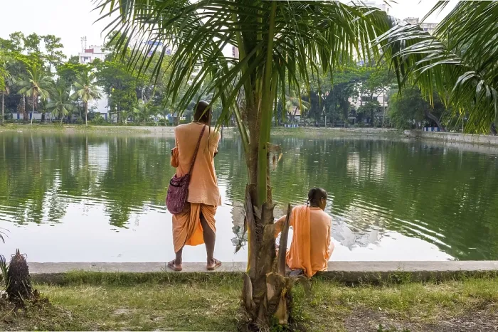 Framed Print : Sadhu at Rabindra Sarobar Lake