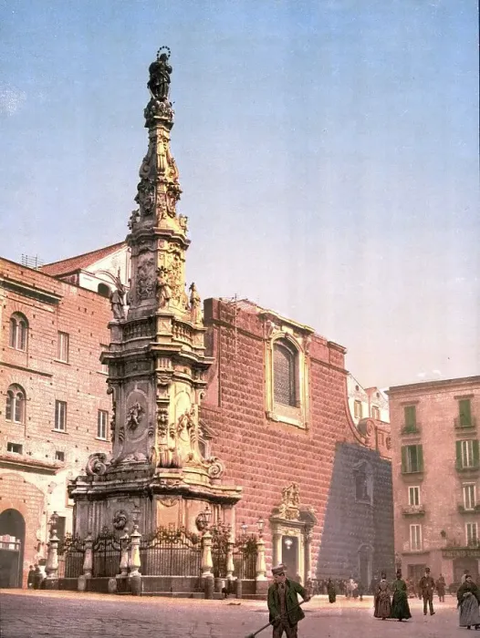 Framed Print : Saeule der Jungfrau, Piazza Trinita Maggiore