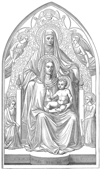 Framed Print : Saint Anne, the mother of Mary with child Jesus
