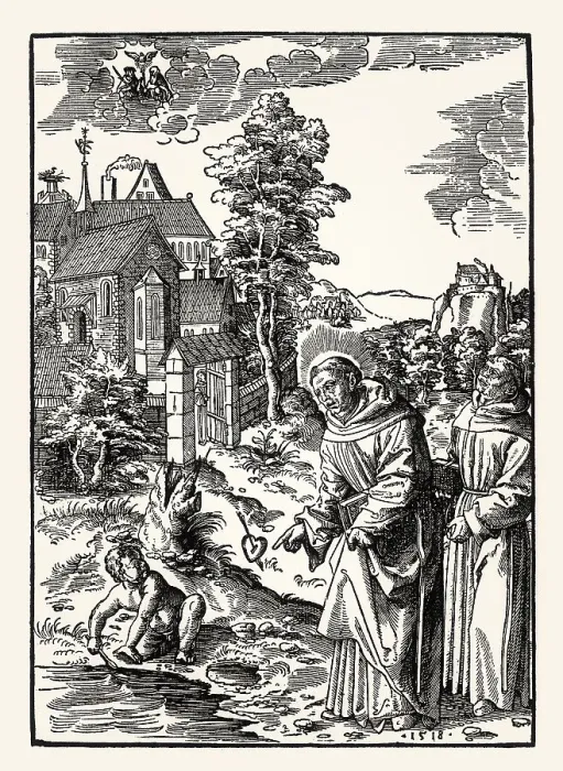 Framed Print : Saint Augustine and the boy exhausting the ocean