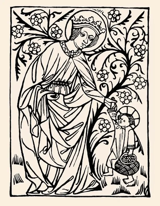 Framed Print : Saint Dorothy, Dorothea of Caesarea with the Christ-child Framed Print : Saint Dorothy, Dorothea of Caesarea with the Christ-child