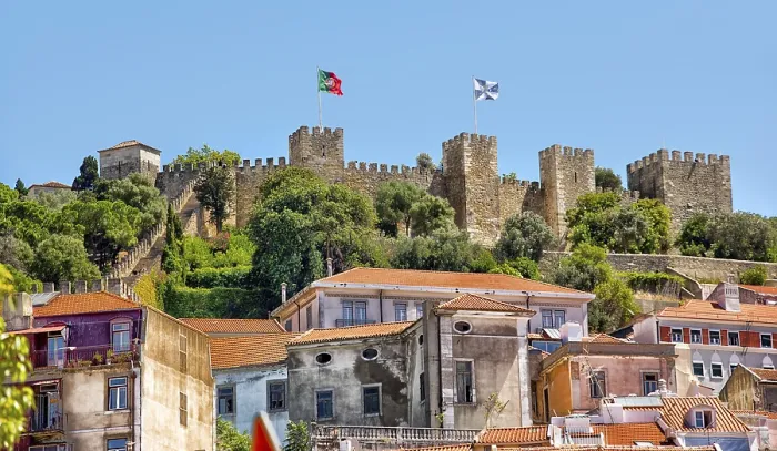 Framed Print : Saint George castle is a Moorish castle and dates from medieval period of Portuguese history