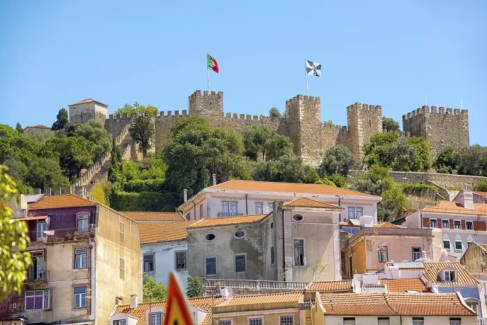 Framed Print : Saint George castle is a Moorish castle and dates from medieval period of Portuguese history Framed Print : Saint George castle is a Moorish castle and dates from medieval period of Portuguese history