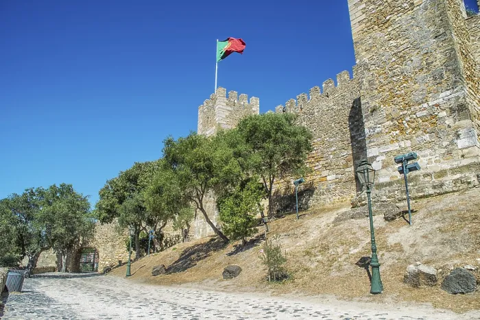 Framed Print : Saint George castle is a Moorish castle and dates from medieval period of Portuguese history Framed Print : Saint George castle is a Moorish castle and dates from medieval period of Portuguese history