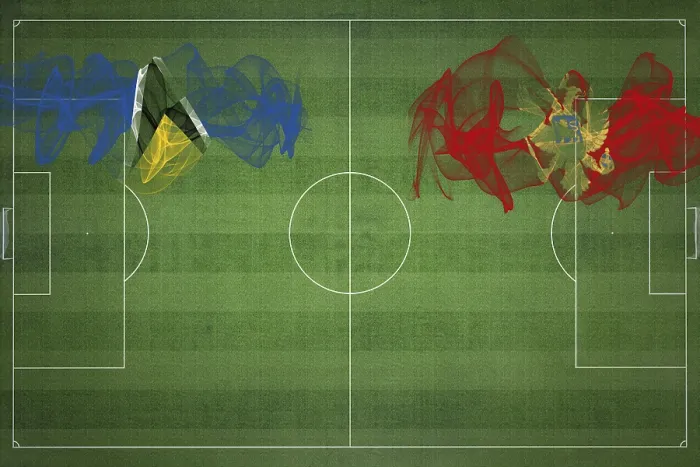 Framed Print : Saint Lucia vs Montenegro Soccer Match