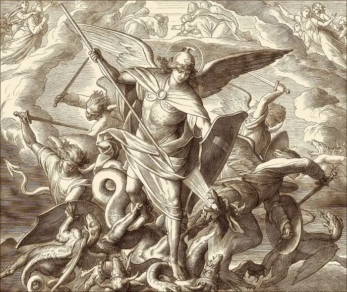 Framed Print : Saint Michael Fighting the Dragon Framed Print : Saint Michael Fighting the Dragon