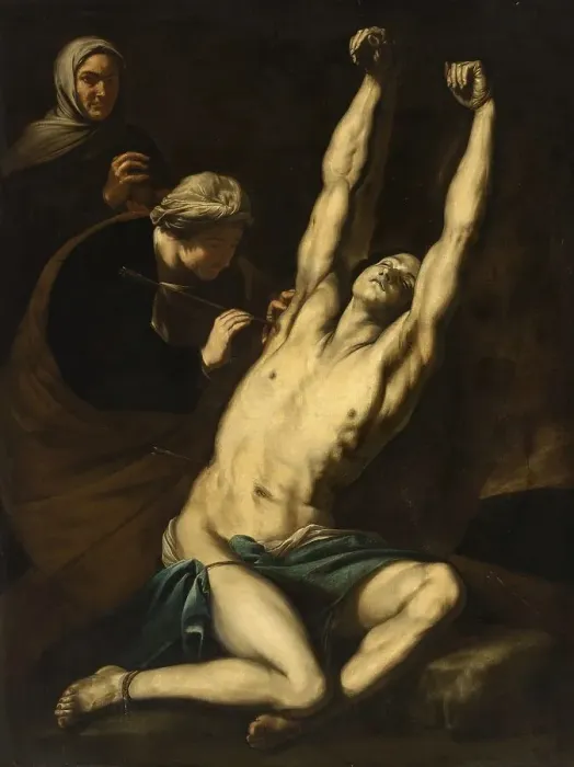 Framed Print : Saint Sebastian being tended by Saint Irene Framed Print : Saint Sebastian being tended by Saint Irene