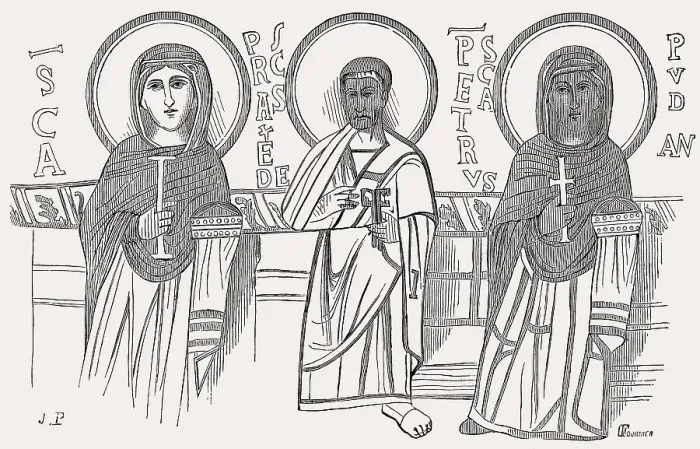Framed Print : The Saints Praxedes, Pudentiana and Paul the Apostle Framed Print : The Saints Praxedes, Pudentiana and Paul the Apostle