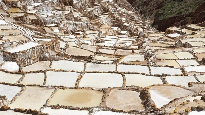 Framed Print : Salt terraces of Maras in Peru
