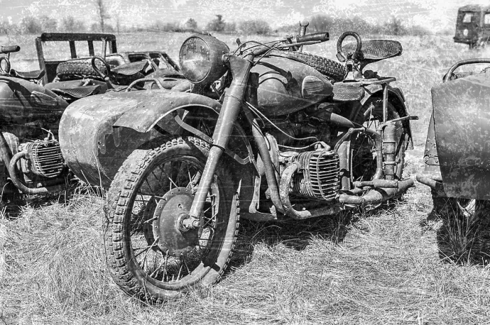 Framed Print : Samara, Russia - April 30, 2017: Russian vintage rusty motorcircle at the field in sunny day Framed Print : Samara, Russia - April 30, 2017: Russian vintage rusty motorcircle at the field in sunny day