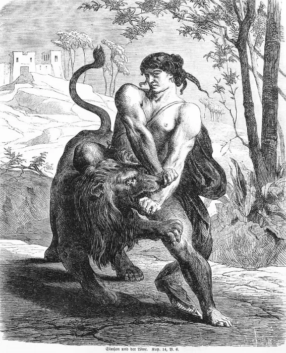 Framed Print : Samson and the Lion, spirit, God Framed Print : Samson and the Lion, spirit, God