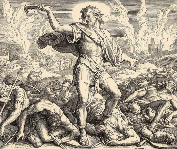 Framed Print : Samson Slays a Thousand Men with the Jawbone of a Donkey
