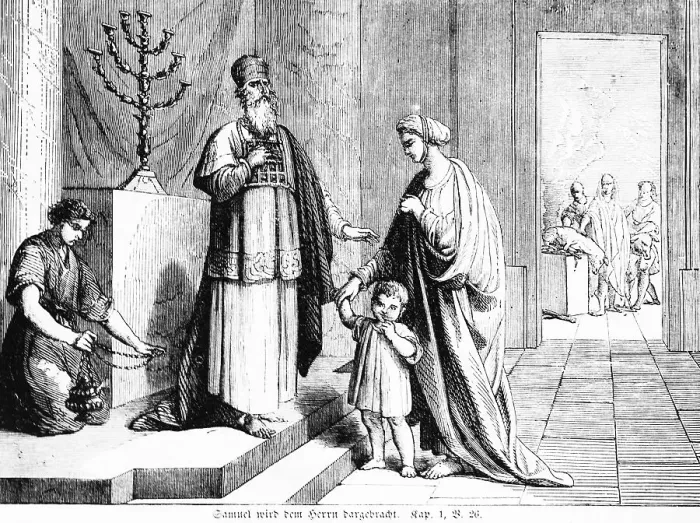 Framed Print : Samuel is offered to the Lord, group Framed Print : Samuel is offered to the Lord, group