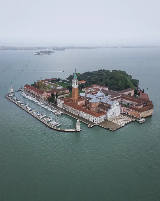 Framed Print : San Giorgio Maggiore, aerial view, Venice, Italy