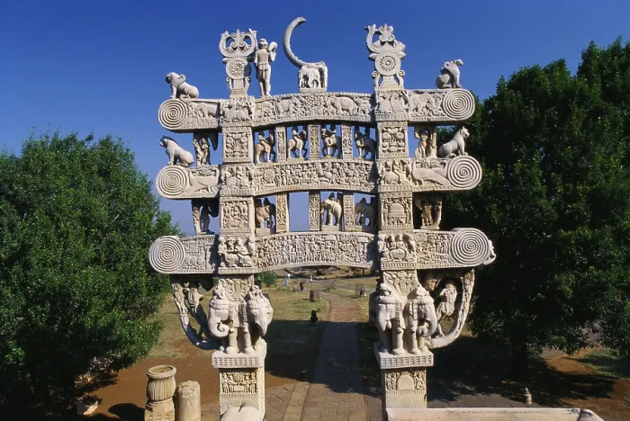 Framed Print : Sanchi Stupa E 2 & Torana 2nd Century B