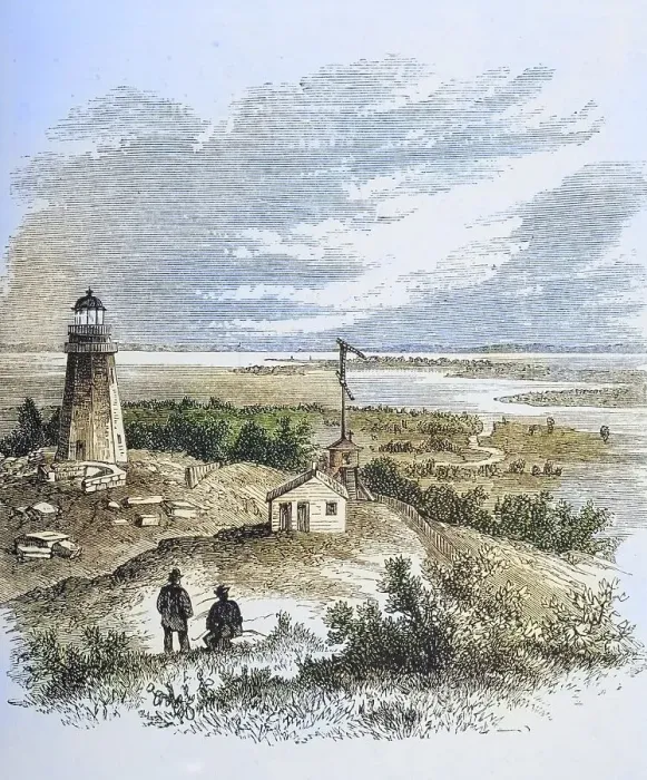 Framed Print : Sandy Hook New Jersey as seen from the lighthouse in the 1870s Framed Print : Sandy Hook New Jersey as seen from the lighthouse in the 1870s