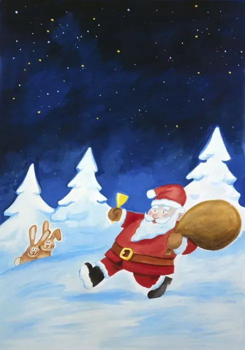 Framed Print : Santa Claus brings gifts, illustration Framed Print : Santa Claus brings gifts, illustration