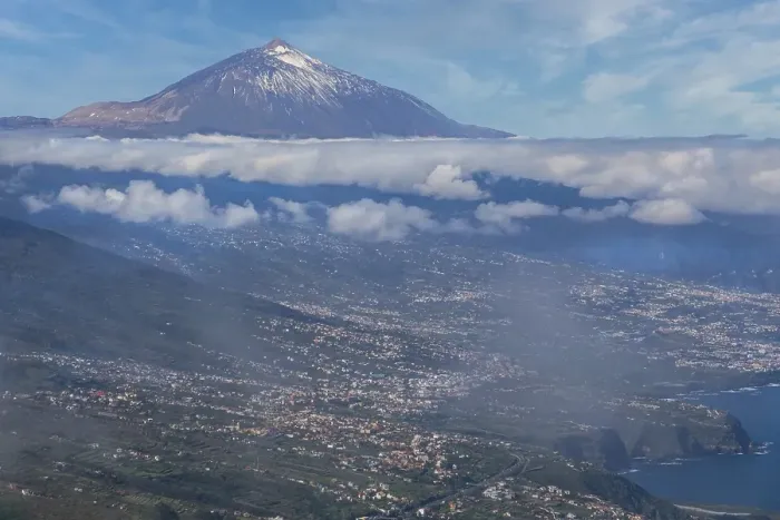 Framed Print : Santa Cruz de Tenerife and mount Teide