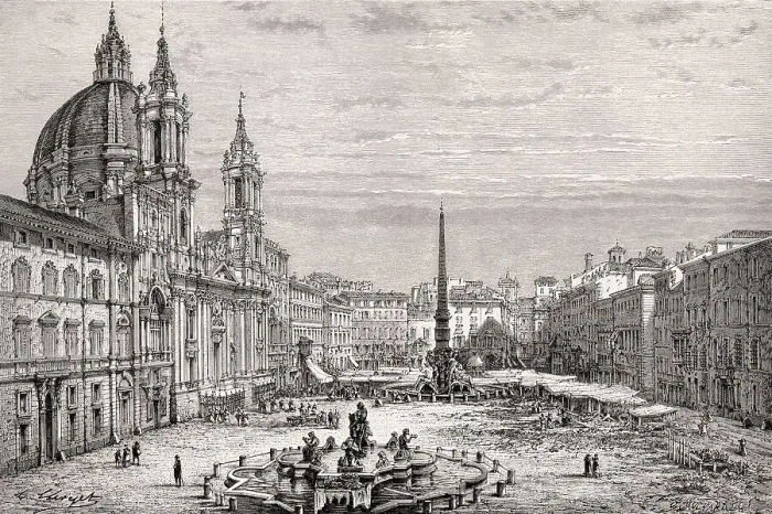 Framed Print : Sant'Agnese in Agone, Piazza Navona