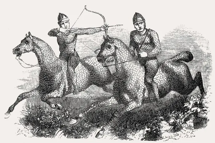 Framed Print : Sarmatian cavalry during Dacian Wars