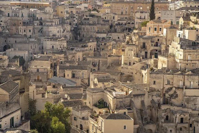 Framed Print : Sassi cave settlements in the historic centre of Matera