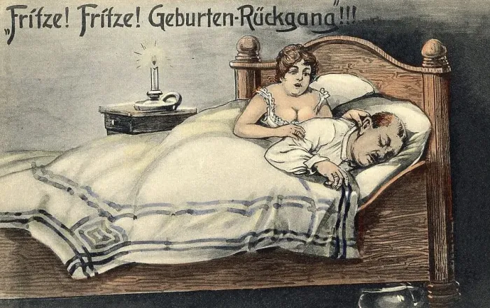 Framed Print : Satire on the subject of falling birth rates in the 1920s