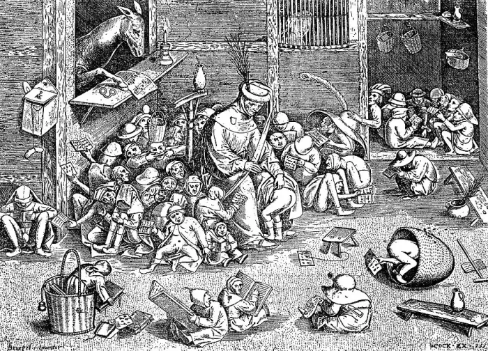 Framed Print : Satirical representation of a school scene Framed Print : Satirical representation of a school scene