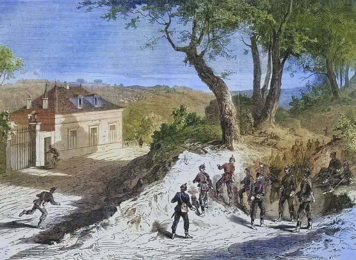 Framed Print : Saxon field guard in front of Fort Noisy