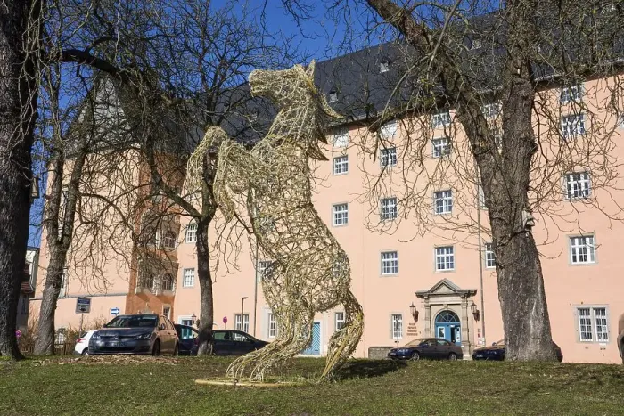 Framed Print : The Saxon Steed, Light Installation