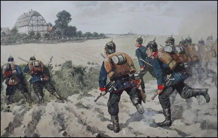 Framed Print : Saxony, Saxon Army, Infantry advancing by leaps and bounds Framed Print : Saxony, Saxon Army, Infantry advancing by leaps and bounds