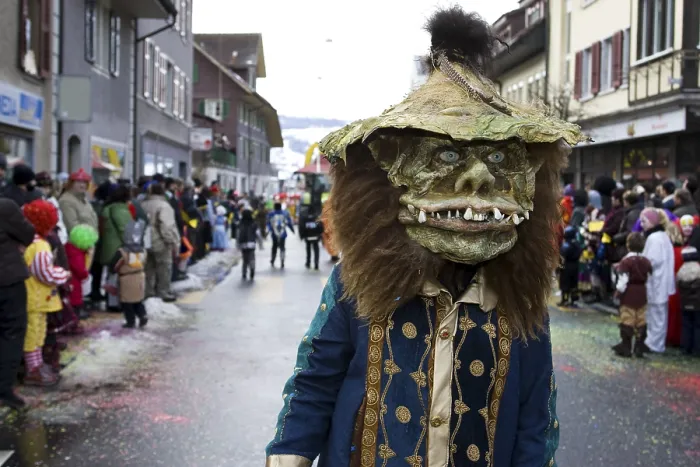 Framed Print : Scary monster mask at the carnival parade in Malters