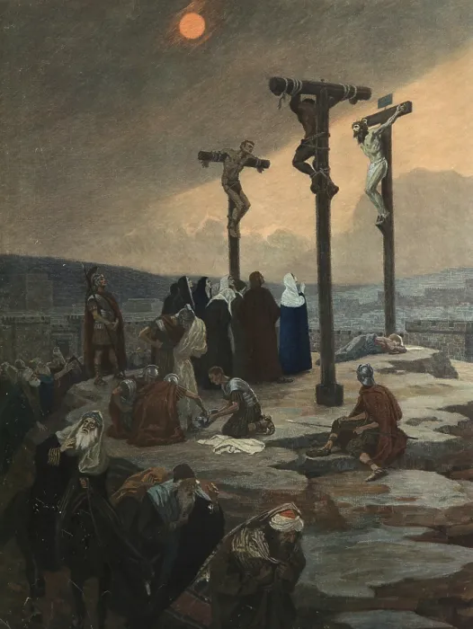 Framed Print : Scene from the biblical story, The Crucifixion of Jesus Christ